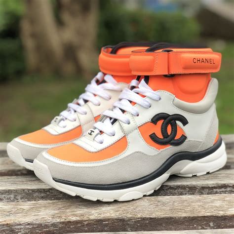 chanel 2020 sneakers|chanel orange high top sneakers.